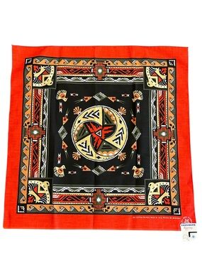 Vintage Wamcraft Southwestern Bandana Scarf Tribal USA Made NOS Deadstock